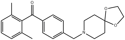 (4-((1,4-二噁烷-8-氮杂螺环并[4.5]癸烷-8-基)甲基)苯基)(2,6-二甲基苯基)甲酮, 898757-94-3, 结构式