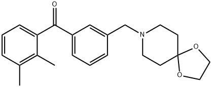 (3-((1,4-二噁烷-8-氮杂螺环并[4.5]癸烷-8-基)甲基)苯基)(2,3-二甲基苯基)甲酮, 898761-81-4, 结构式