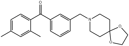 (3-((1,4-二噁烷-8-氮杂螺环并[4.5]癸烷-8-基)甲基)苯基)(2,4-二甲基苯基)甲酮, 898761-83-6, 结构式