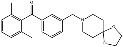 (3-((1,4-二噁烷-8-氮杂螺环并[4.5]癸烷-8-基)甲基)苯基)(2,6-二甲基苯基)甲酮, 898761-87-0, 结构式