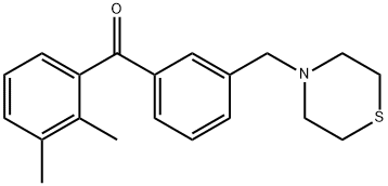 (2,3-二甲基苯基)(3-(硫代吗啉甲基)苯基)甲酮, 898763-11-6, 结构式