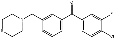 (4-氯-3-氟苯基)(3-(硫代吗啉甲基)苯基)甲酮, 898763-31-0, 结构式