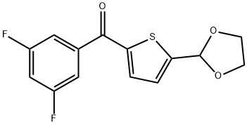 (5-(1,3-二氧戊環(huán)-2-基)噻吩-2-基)(3,5-二氟苯基)甲酮, 898778-84-2, 結(jié)構(gòu)式