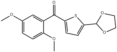 (5-(1,3-二氧戊环-2-基)噻吩-2-基)(2,5-二甲氧基苯基)甲酮, 898779-04-9, 结构式