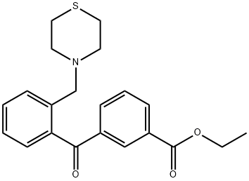 3-(2-(硫代吗啉甲基)苯甲酰基)苯甲酸乙酯, 898781-62-9, 结构式