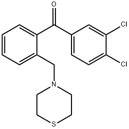 (3,4-二氯苯基)(2-(硫代吗啉甲基)苯基)甲酮, 898782-35-9, 结构式