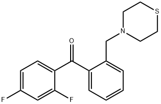 (2,4-二氟苯基)(2-(硫代吗啉甲基)苯基)甲酮, 898782-41-7, 结构式