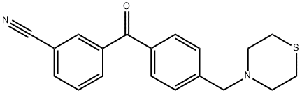 3-(4-(硫代吗啉甲基)苯甲酰基)苯甲腈, 898782-43-9, 结构式