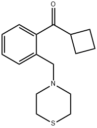 环丁基(2-(硫代吗啉代甲基)苯基)甲酮, 898782-54-2, 结构式