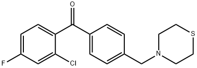 (2-氯-4-氟苯基)(4-(硫代吗啉甲基)苯基)甲酮, 898783-04-5, 结构式