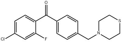 (4-氯-2-氟苯基)(4-(硫代吗啉甲基)苯基)甲酮, 898783-08-9, 结构式