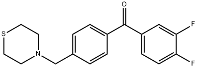 (3,4-二氟苯基)(4-(硫代吗啉甲基)苯基)甲酮, 898783-22-7, 结构式