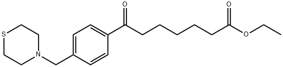 7-氧代-7-(4-(硫代吗啉甲基)苯基)庚酸乙酯, 898783-40-9, 结构式