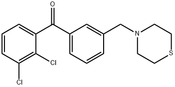 (2,3-二氯苯基)(3-(硫代吗啉甲基)苯基)甲酮, 898787-78-5, 结构式