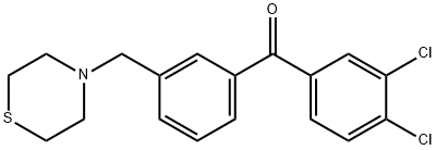 (3,4-二氯苯基)(3-(硫代吗啉甲基)苯基)甲酮, 898787-87-6, 结构式