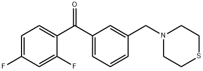 (2,4-二氟苯基)(3-(硫代吗啉甲基)苯基)甲酮, 898787-93-4, 结构式