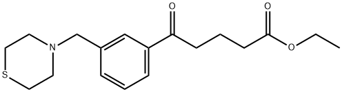 5-氧代-5-(3-(硫代吗啉甲基)苯基)戊酸乙酯, 898788-20-0, 结构式