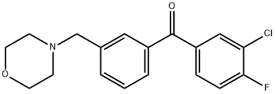 (3-氯-4-氟苯基)(3-(吗啉甲基)苯基)甲酮, 898791-86-1, 结构式