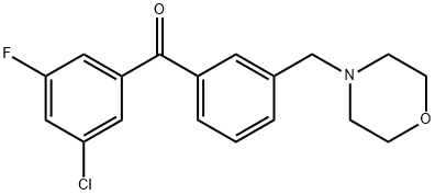 (3-氯-5-氟苯基)(3-(吗啉甲基)苯基)甲酮, 898792-10-4, 结构式