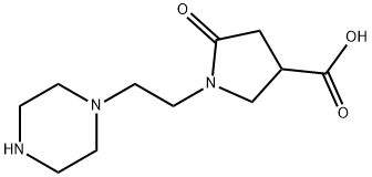 5-氧代-1-(2-(哌嗪-1-基)乙基)吡咯烷-3-羧酸, 887405-33-6, 结构式