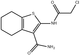 2-(2-氯乙烷酰氨基)-4,5,6,7-四氢-1-苯并噻吩-3-甲酰胺, 20886-87-7, 结构式