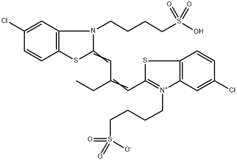 5-氯-2-[2-[[5-氯-3-(4-磺丁基)-2(3H)-苯并噻唑亚基]甲基]-1-丁烯]-3-(4-磺丁基)苯并噻唑内翁盐, 20904-74-9, 结构式