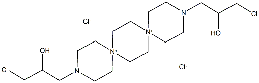 3,12-双(3-氯-2-羟丙基)-3,6,9,12-四氮杂双螺环[5.2.5(9).2(6)]十六烷-6,9-氯化二铵, 23476-83-7, 结构式