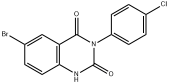 6-溴-3-(4-氯苯基)-1H-喹唑啉-2,4-二酮, 23965-02-8, 结构式