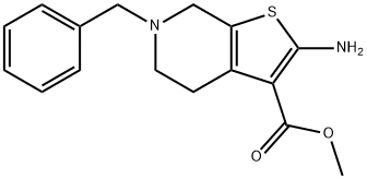 2-氨基-6-苄基-4,5,6,7-四氢噻吩并[2,3-C]吡啶-3-羧酸甲酯, 24237-34-1, 结构式