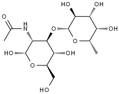 2-乙酰氨基-2-脱氧-3-O-(Α-L-吡喃岩藻糖 )-D-吡喃葡萄糖, 24876-86-6, 结构式