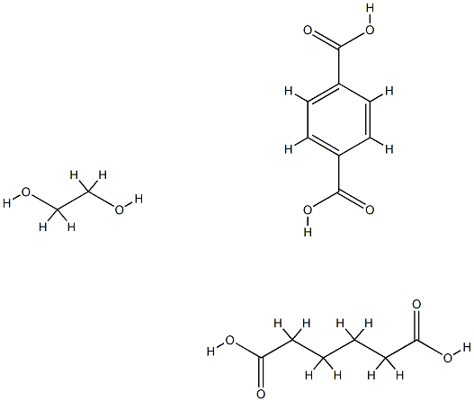 1,4-苯二甲酸与1,2-乙二醇和己二酸的聚合物, 25748-37-2, 结构式