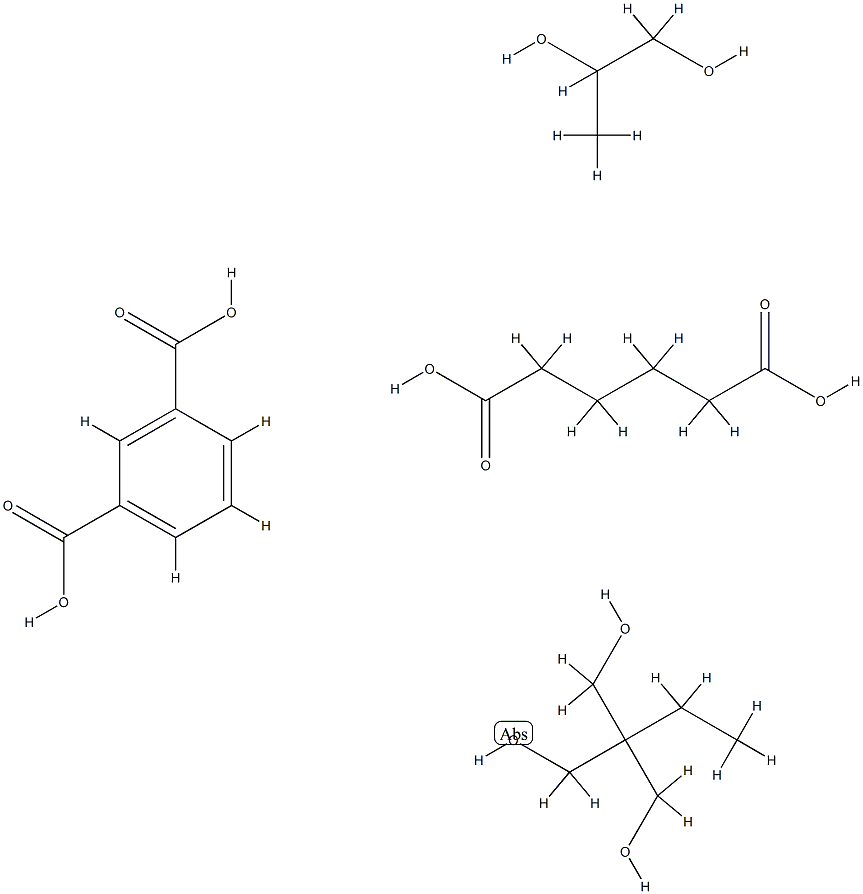 1,3-苯二羧酸与2-乙基-2-(羟甲基)-1,3-丙二醇、己二酸和1,2-丙二醇的聚合物, 26282-28-0, 结构式