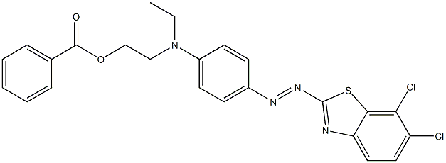 2-[[4-[(6,7-二氯-2-苯并噻唑基)偶氮]苯基]乙基氨基]-乙醇苯甲酸酯, 26460-21-9, 结构式