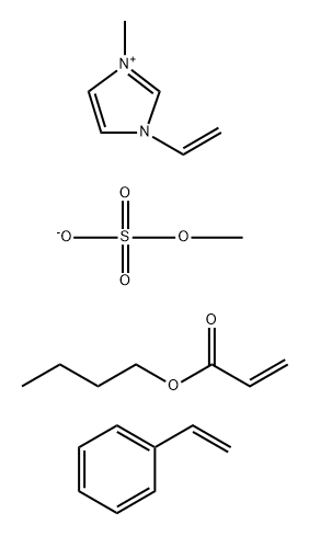 3-甲基-1-乙烯基咪唑翁盐硫酸甲酯与丙烯酸丁烯和苯乙烯的聚合物, 26602-12-0, 结构式