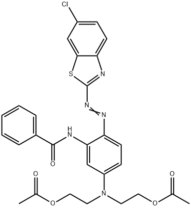 N-[5-[双[2-(乙酰基氧)乙基]氨基]-2-[(6-氯-2-苯并噻唑基)偶氮]苯基]-苯酰胺, 26630-87-5, 结构式