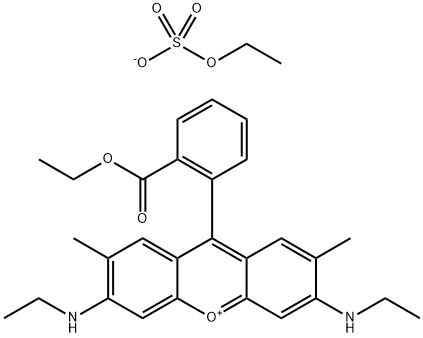 9-[2-(乙氧羰基)苯基]-3,6-双(乙氨基)-2,7-二甲基占吨翁硫酸乙酯, 26694-69-9, 结构式