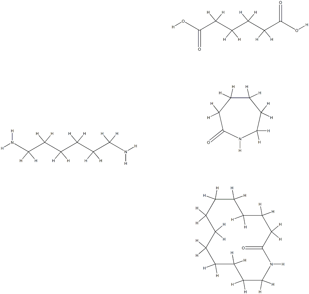 己二酸與氮雜環(huán)十三(烷)-2-酮、六氫-2H-吖庚因和1,6-己二胺的聚合物, 26777-62-8, 結(jié)構(gòu)式