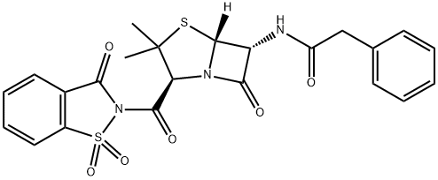 3,3-二甲基-7-氧代-6-(2-苯基乙酰氨基)-4-硫杂-1-氮杂双环[3.2.0]庚烷-2-羧酸-2,2,2-三氯乙酯-4-氧化物, 27255-71-6, 结构式