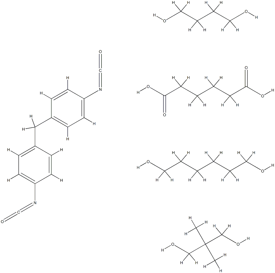 己二酸与1,4-丁二醇、2,2-二羟甲基丙烷、1,6-己二醇和4,4-二苯甲烷二异氰酸酯的聚合物, 27417-33-0, 结构式