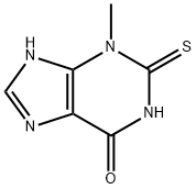 2-巯基-3-甲基-3H-嘌呤-6-(9H)-酮, 28139-02-8, 结构式