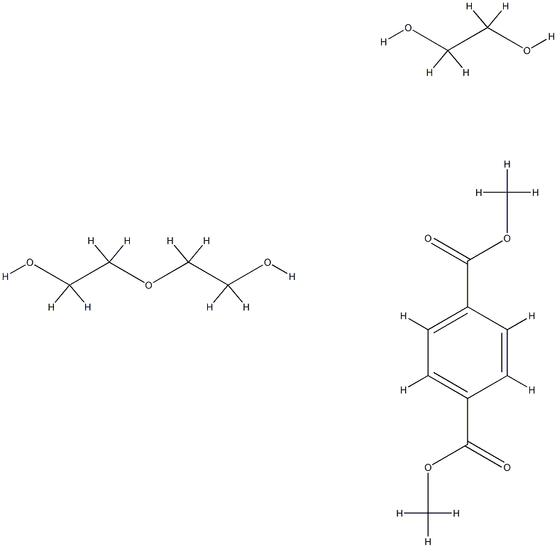 1,4-苯二甲酸二甲酯与1,2-乙二醇和2,2’-氧双[乙醇]的聚合物, 29154-49-2, 结构式