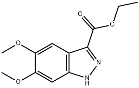 5,6-二甲氧基-1H-吲唑-3-羧酸乙酯, 29281-06-9, 结构式