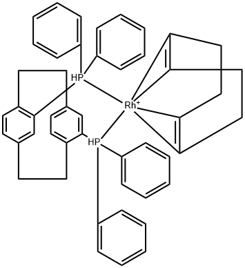 (S) - (+) - 4,12-双(二苯基膦基)[2.2]对环芳烷(1,5-环辛二烯)铑, 200808-73-7, 结构式