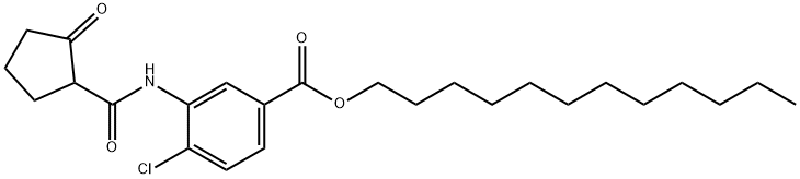 氧代环戊烷烃-1-[2-氯-5-十二烷氧基羰基聚苯胺], 202419-61-2, 结构式