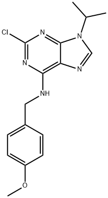 2-氯-9-异丙基-N-(4-甲氧基苄基)-9H-嘌呤-6-胺, 203436-13-9, 结构式