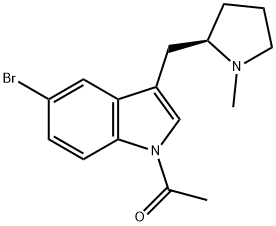 (R)-N-乙酰基-5-溴-3-(N-甲基吡咯烷-2-基甲基)-1H-吲哚, 205369-12-6, 结构式