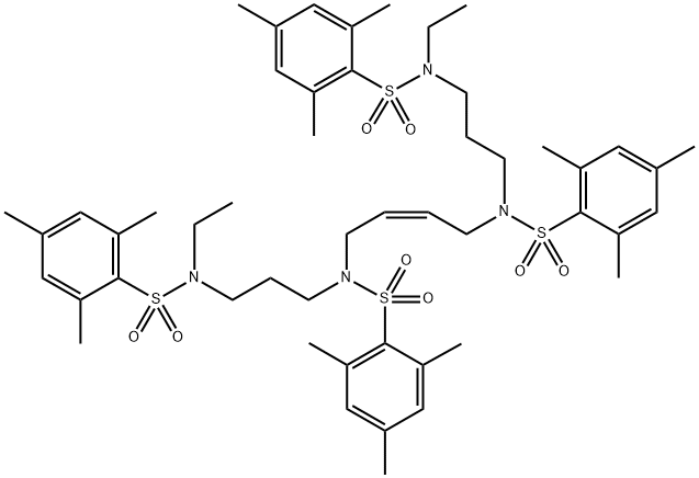 (Z)-N,N-(丁-2-烯-1,4-叉基)二(N-(3-(N-乙基-2,4,6-三甲苯基磺酰氨基)丙基)-2,4,6-三甲基苯磺酰胺), 206991-63-1, 结构式