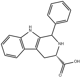 (3S)-1-苯基-2,3,4,9-四氢-1H-吡啶并[3,4-B]吲哚-3-羧酸, 209169-30-2, 结构式