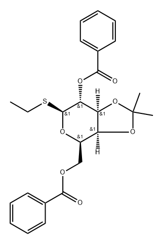 乙基-2, 6-二-氧-苯甲酰基-3,4 -氧-异丙叉-Β-D-硫代吡喃半乳糖苷, 210093-48-4, 结构式