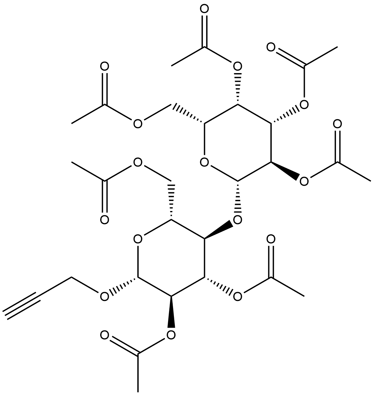 炔丙基Β-D-乳糖苷七乙酸酯, 211688-85-6, 结构式